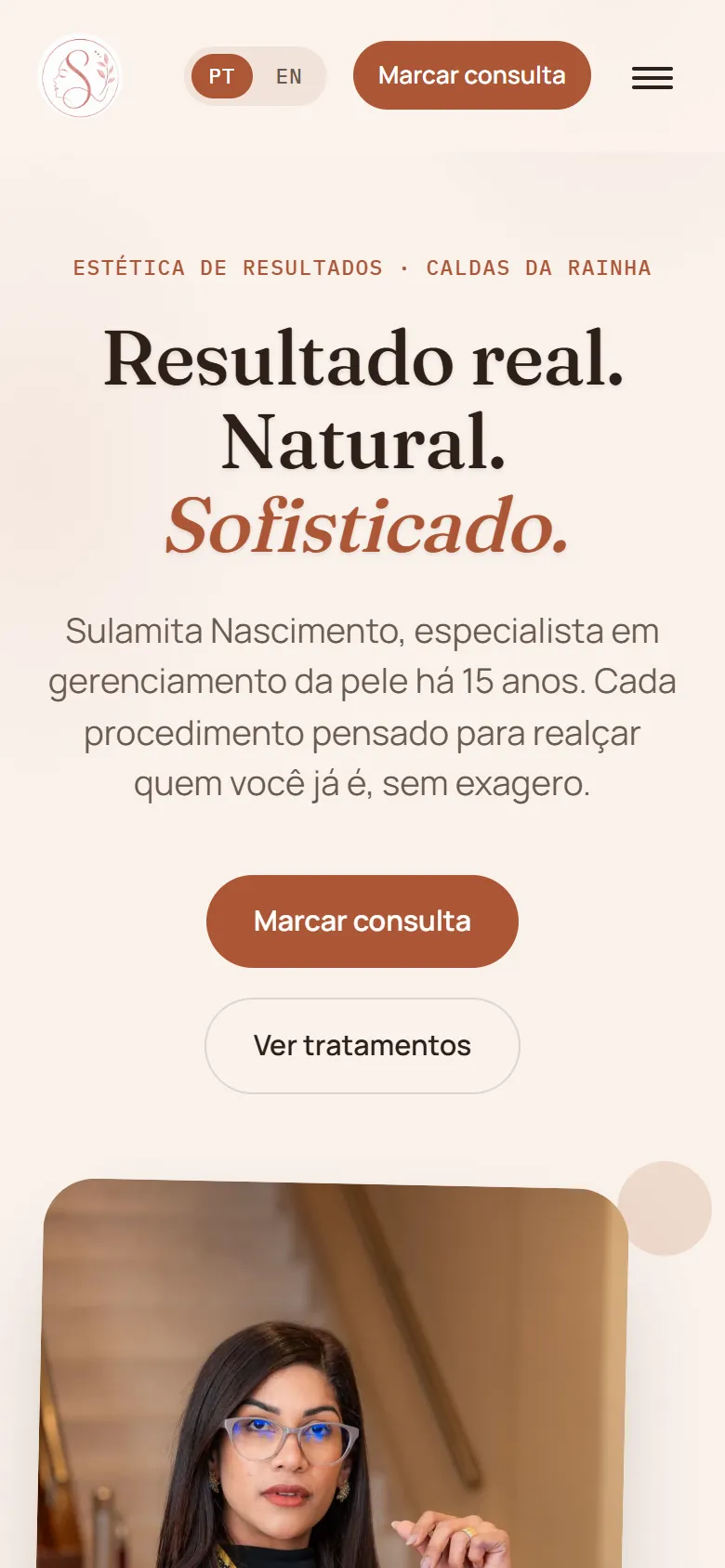 Site da Sulamita Nascimento no celular